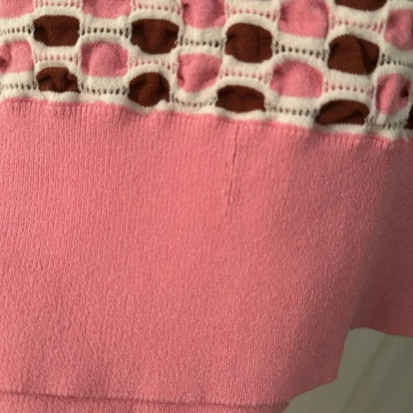 Veronica Beard Pink and Brown Patterned Blouse - Picture 3 of 4